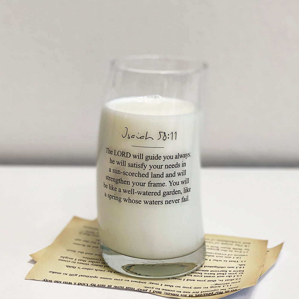 Isaiah 58:11 Christian Drinking Glass – 390ml Bible Verse Tumbler, Clear Scripture Glassware