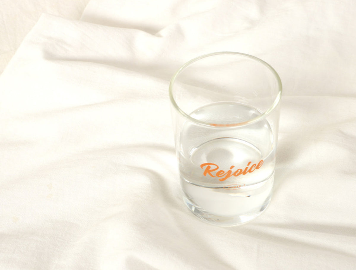 Rejoice Christian Glass Cup – 430ml Heat-Resistant Glass Tumbler | 1 Thessalonians 5:16-18 | Inspirational Faith-Based Drinkware | Made in Korea | 2 Colors