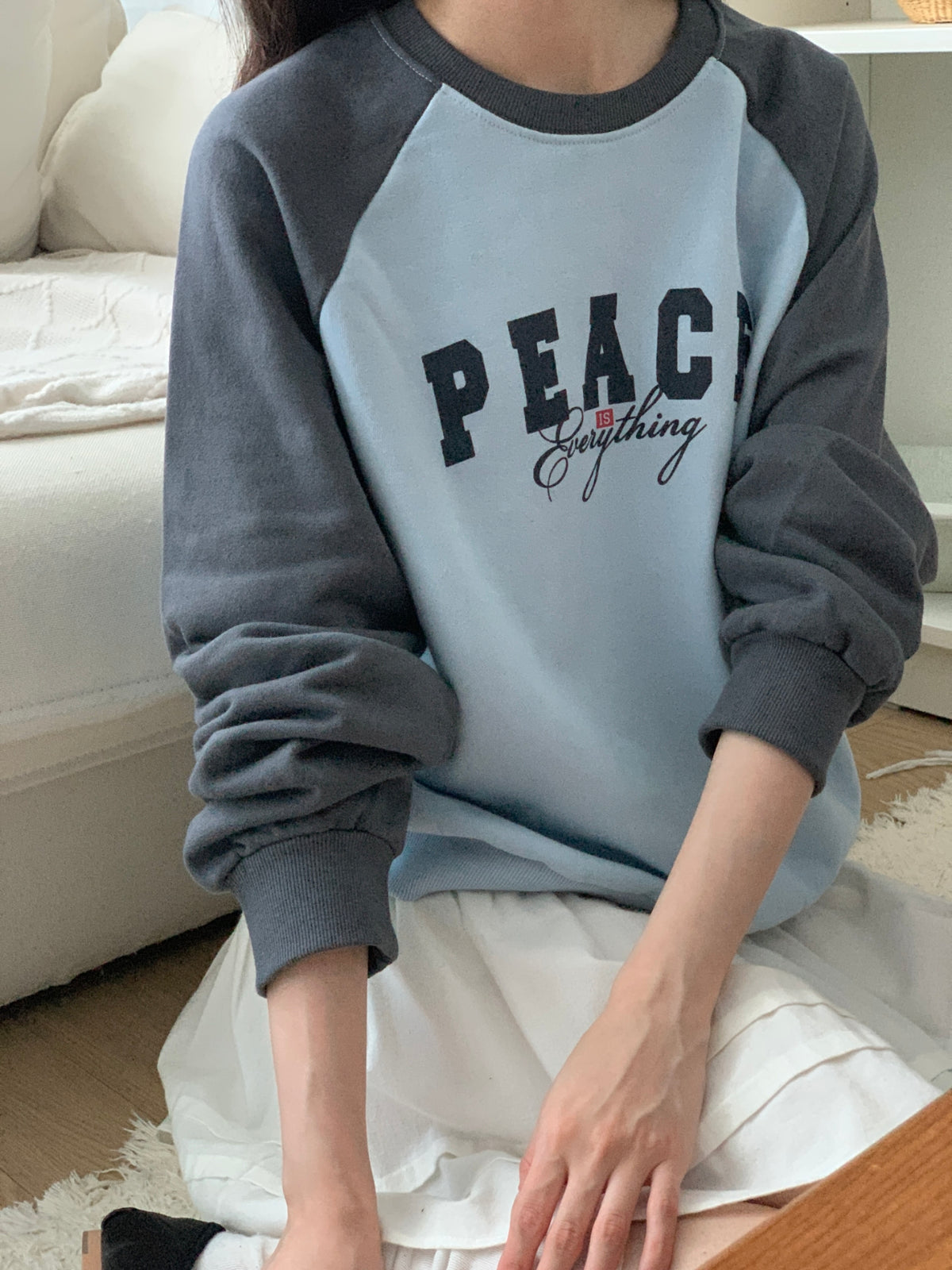 Peace Is Everything Christian Raglan Sweatshirt – Vintage Graphic Crewneck Pullover | 100% Cotton | Made in Korea