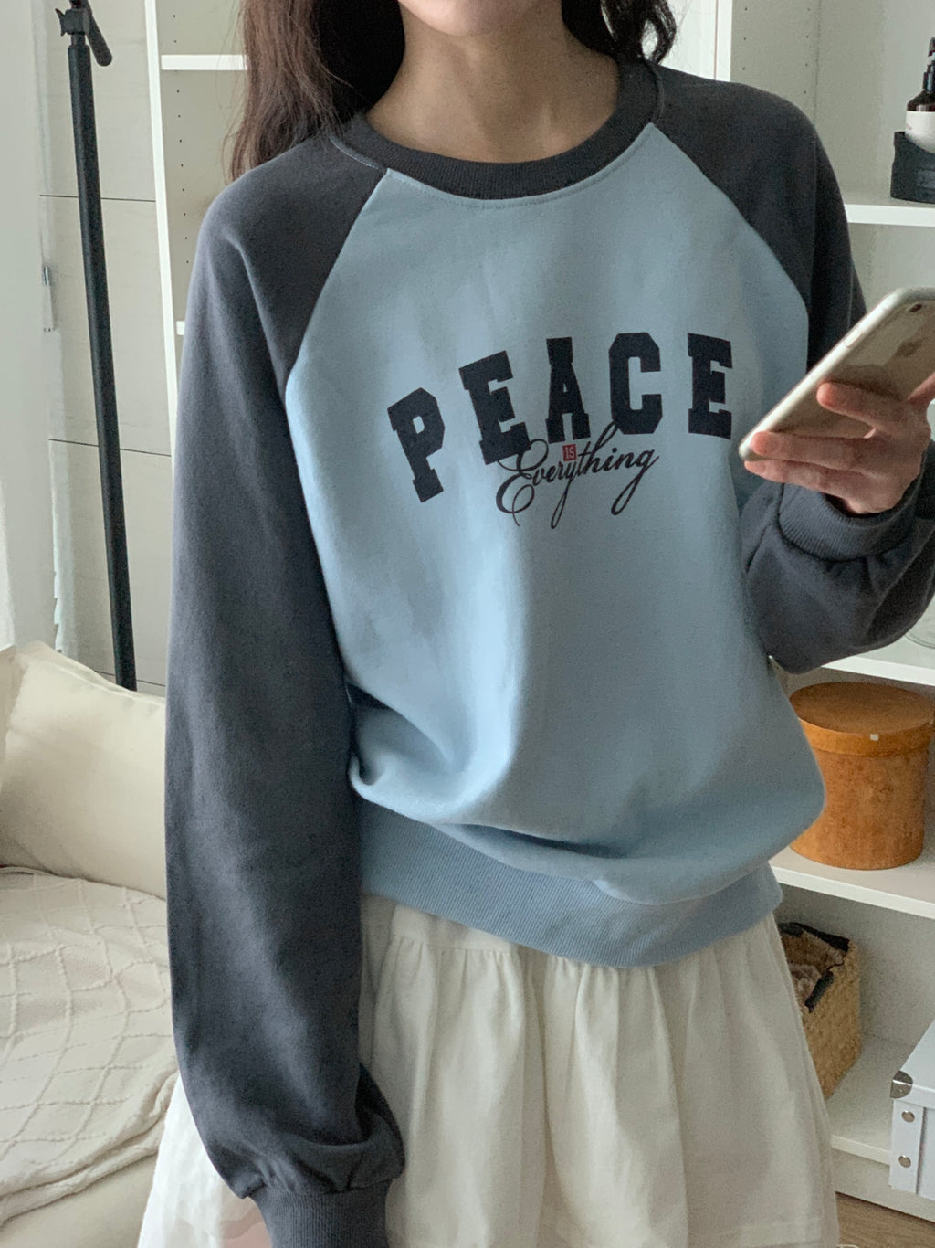 Peace Is Everything Christian Raglan Sweatshirt – Vintage Graphic Crewneck Pullover | 100% Cotton | Made in Korea