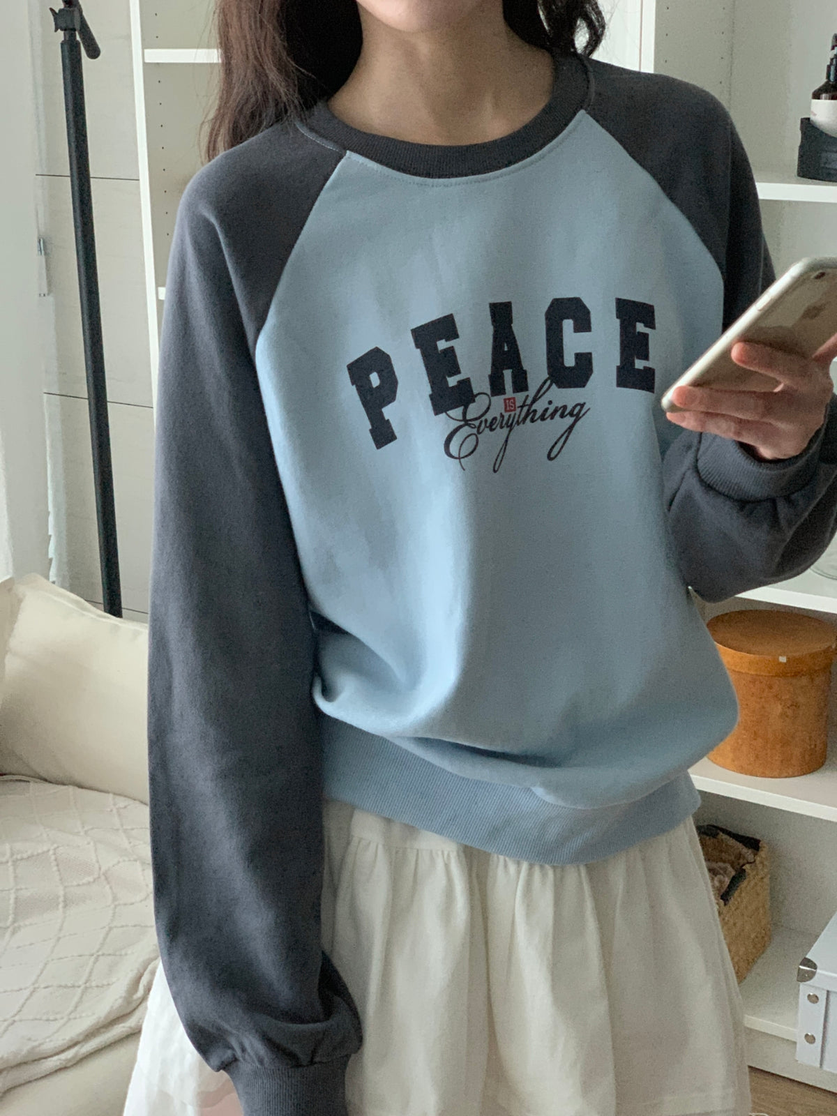 Peace Is Everything Christian Raglan Sweatshirt – Vintage Graphic Crewneck Pullover | 100% Cotton | Made in Korea