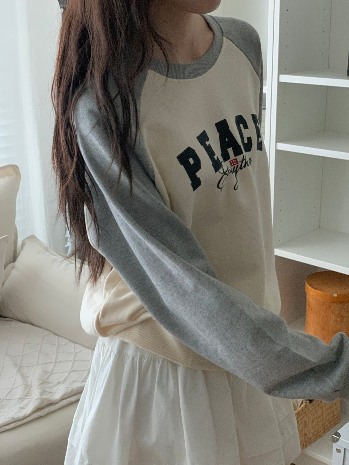 Peace Is Everything Christian Raglan Sweatshirt – Vintage Graphic Crewneck Pullover | 100% Cotton | Made in Korea