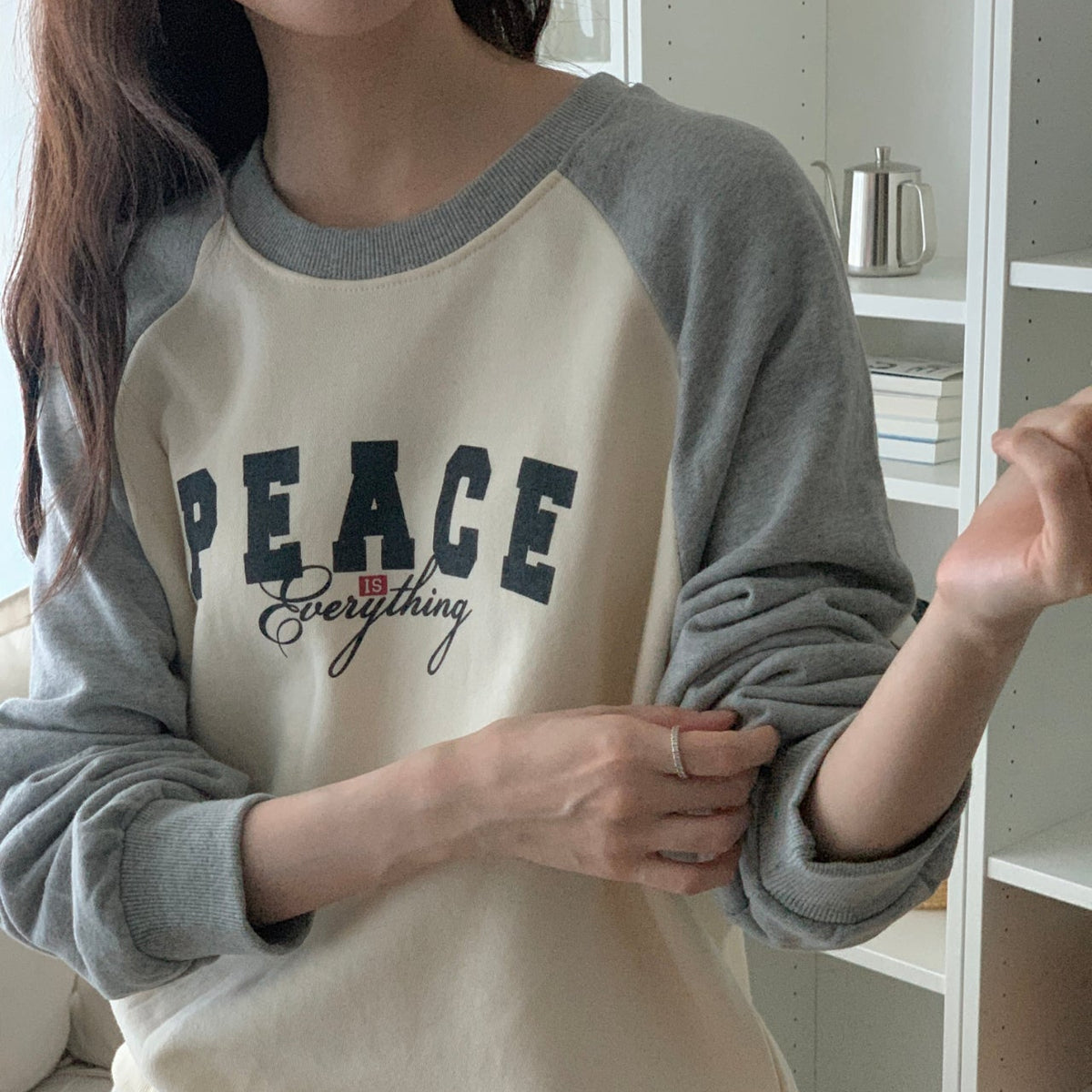 Peace Is Everything Christian Raglan Sweatshirt – Vintage Graphic Crewneck Pullover | 100% Cotton | Made in Korea