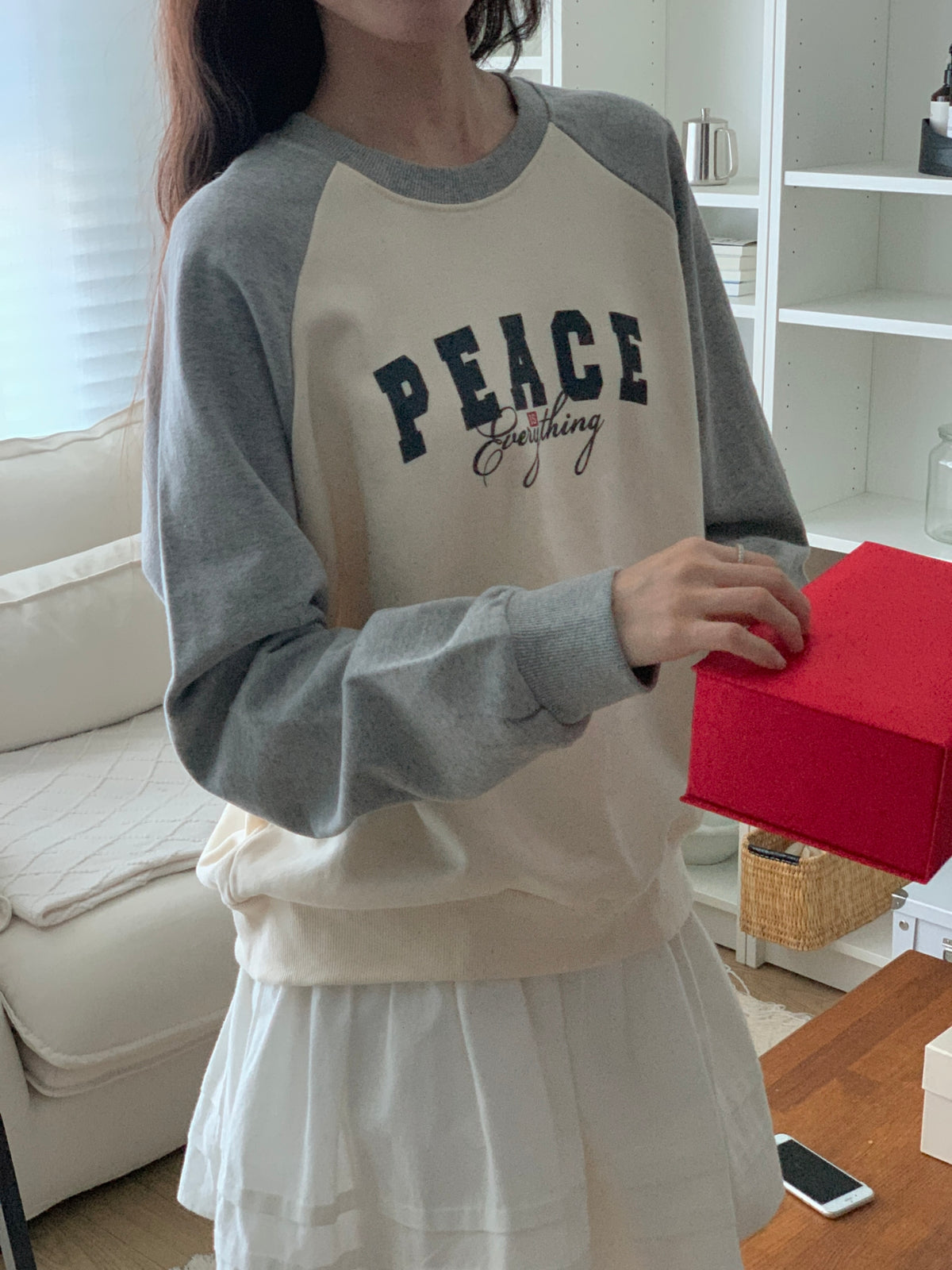 Peace Is Everything Christian Raglan Sweatshirt – Vintage Graphic Crewneck Pullover | 100% Cotton | Made in Korea