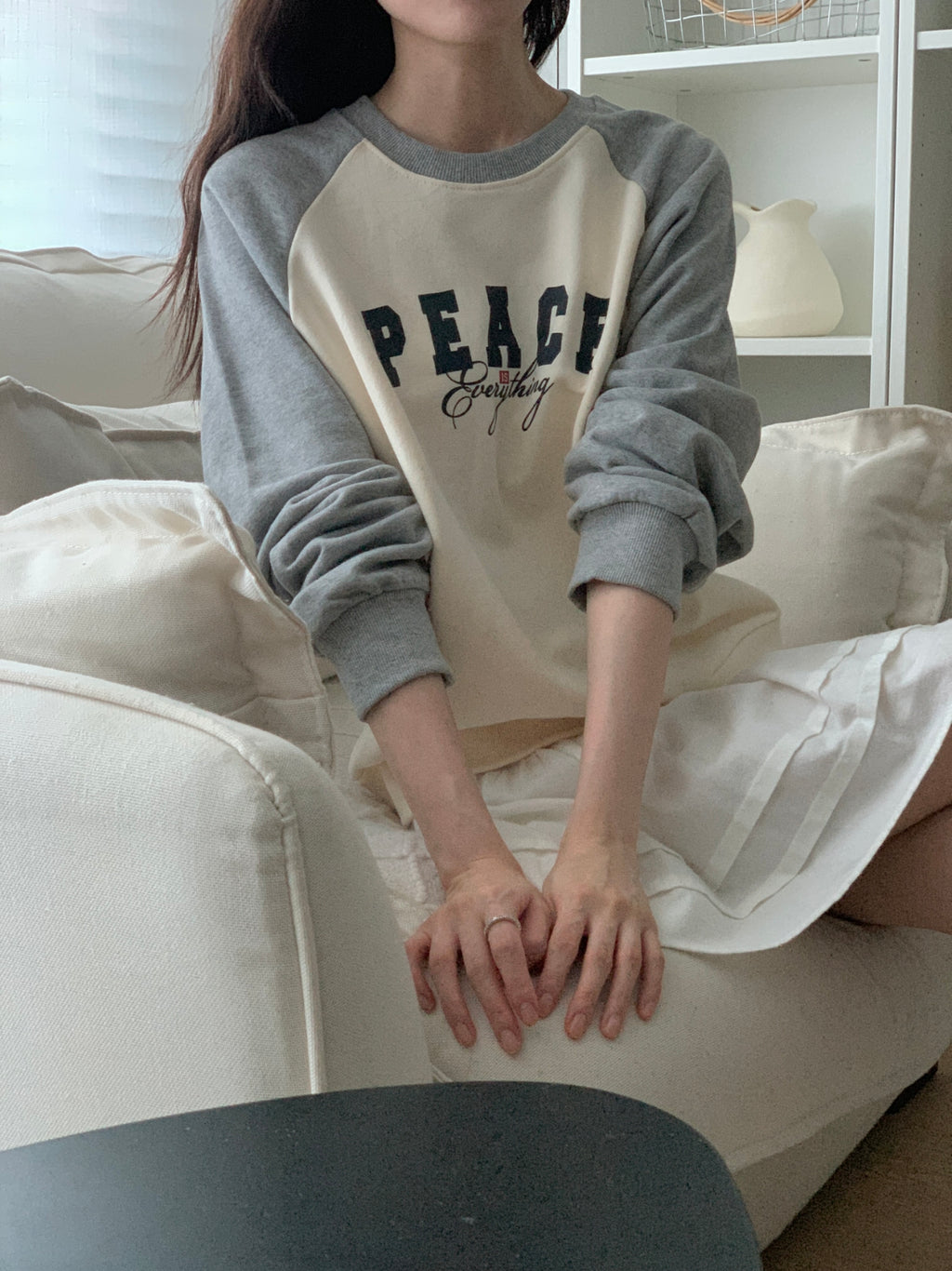 Peace Is Everything Christian Raglan Sweatshirt – Vintage Graphic Crewneck Pullover | 100% Cotton | Made in Korea