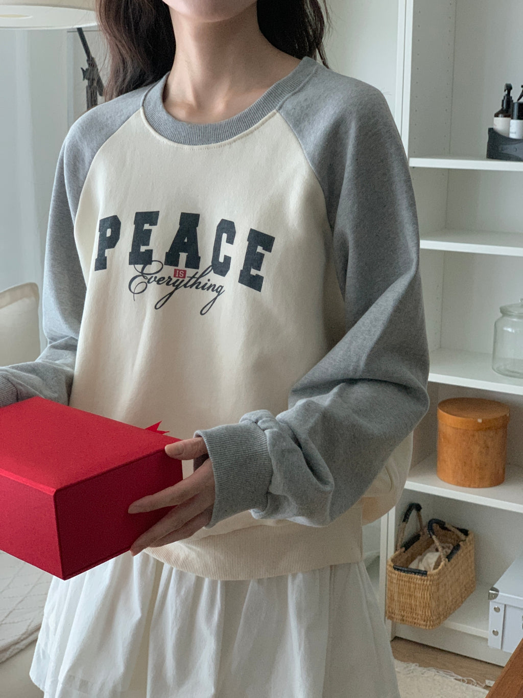 Peace Is Everything Christian Raglan Sweatshirt – Vintage Graphic Crewneck Pullover | 100% Cotton | Made in Korea
