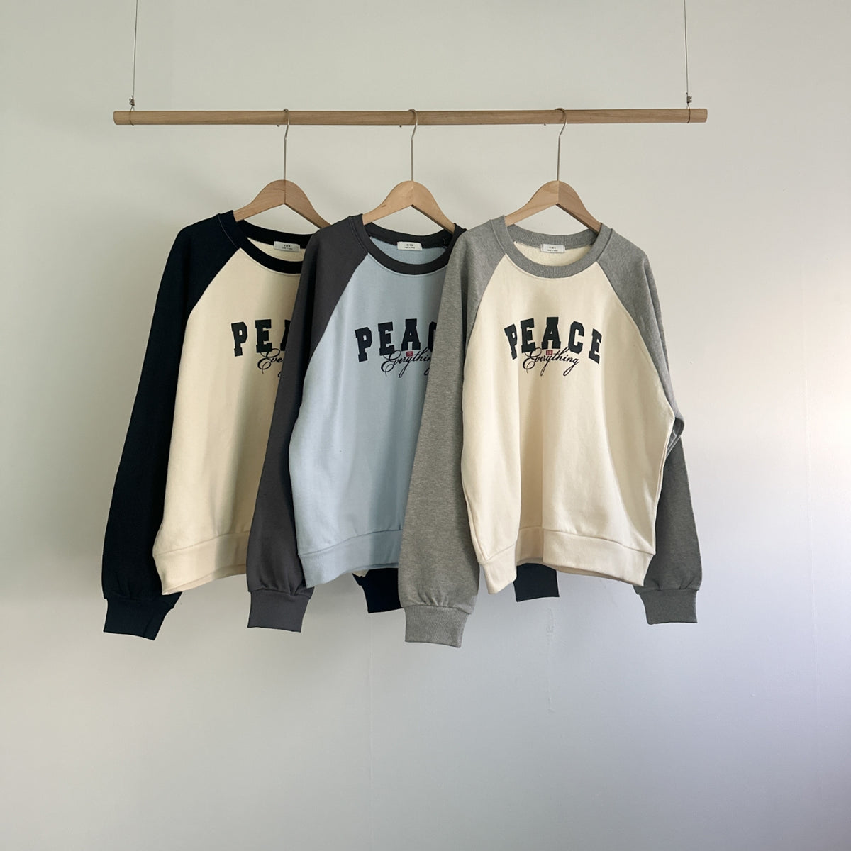 Peace Is Everything Christian Raglan Sweatshirt – Vintage Graphic Crewneck Pullover | 100% Cotton | Made in Korea