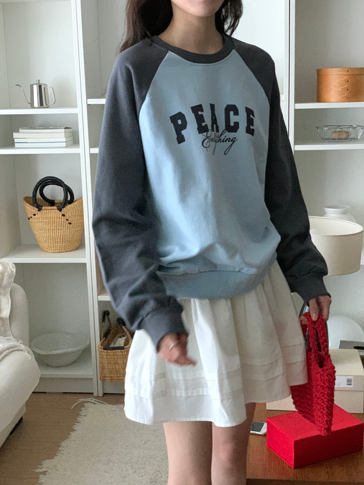 Peace Is Everything Christian Raglan Sweatshirt – Vintage Graphic Crewneck Pullover | 100% Cotton | Made in Korea