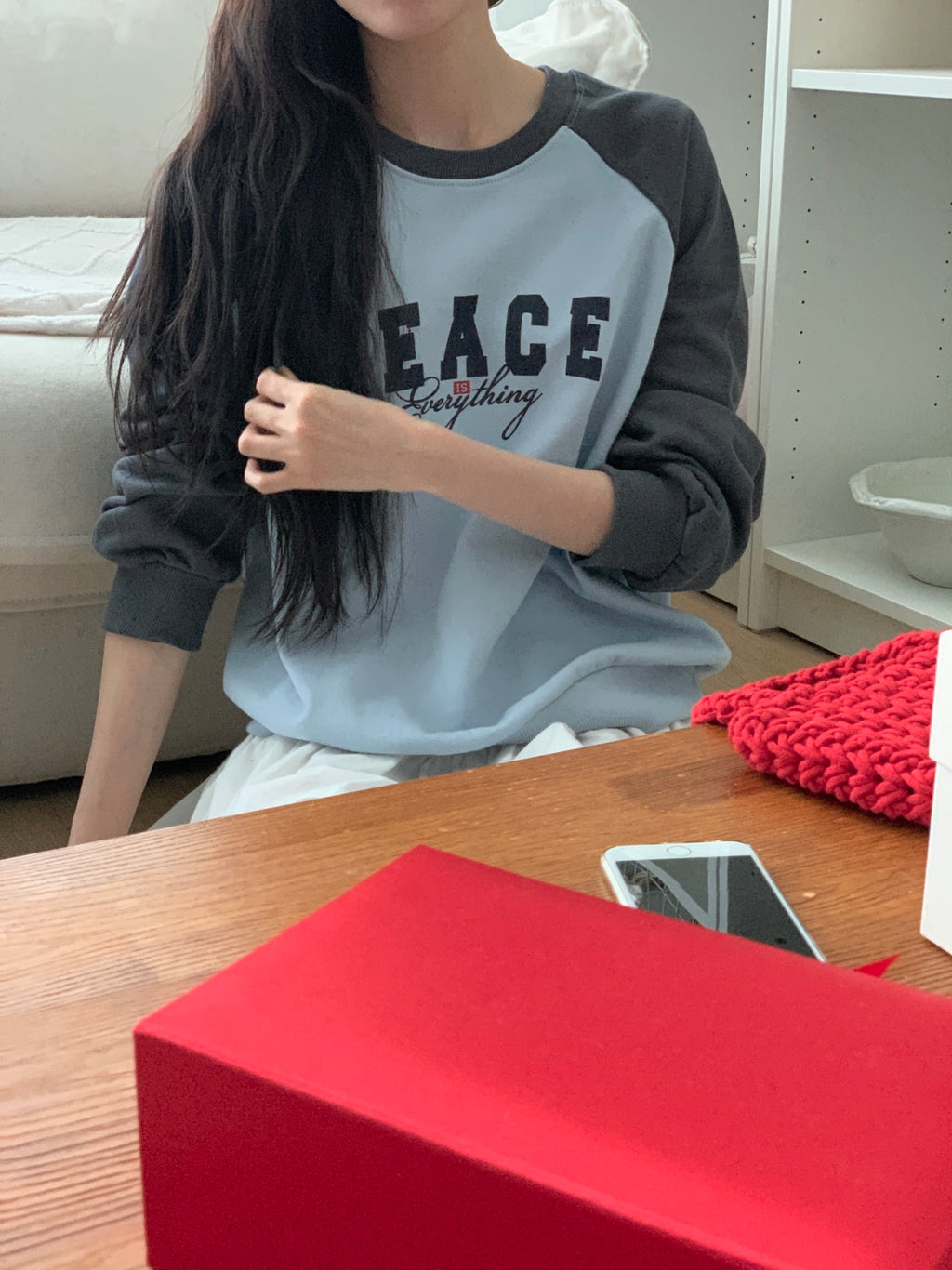 Peace Is Everything Christian Raglan Sweatshirt – Vintage Graphic Crewneck Pullover | 100% Cotton | Made in Korea