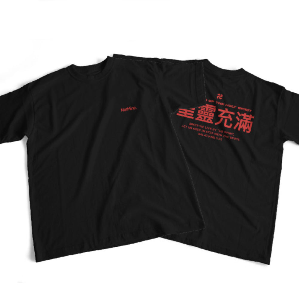 Fullness of the Holy Spirit Christian Oversized Cotton T-Shirt – Galatians 5:25 | Unisex Faith-Based Graphic Tee | Made in Korea