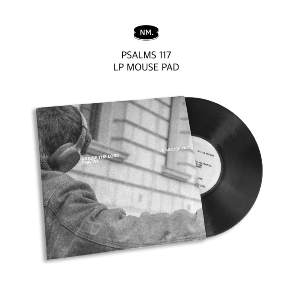 Psalm 117 Vinyl Record Mouse Pad – Christian Desk Accessory, Bible Verse Gift, Retro LP Design, Made in Korea
