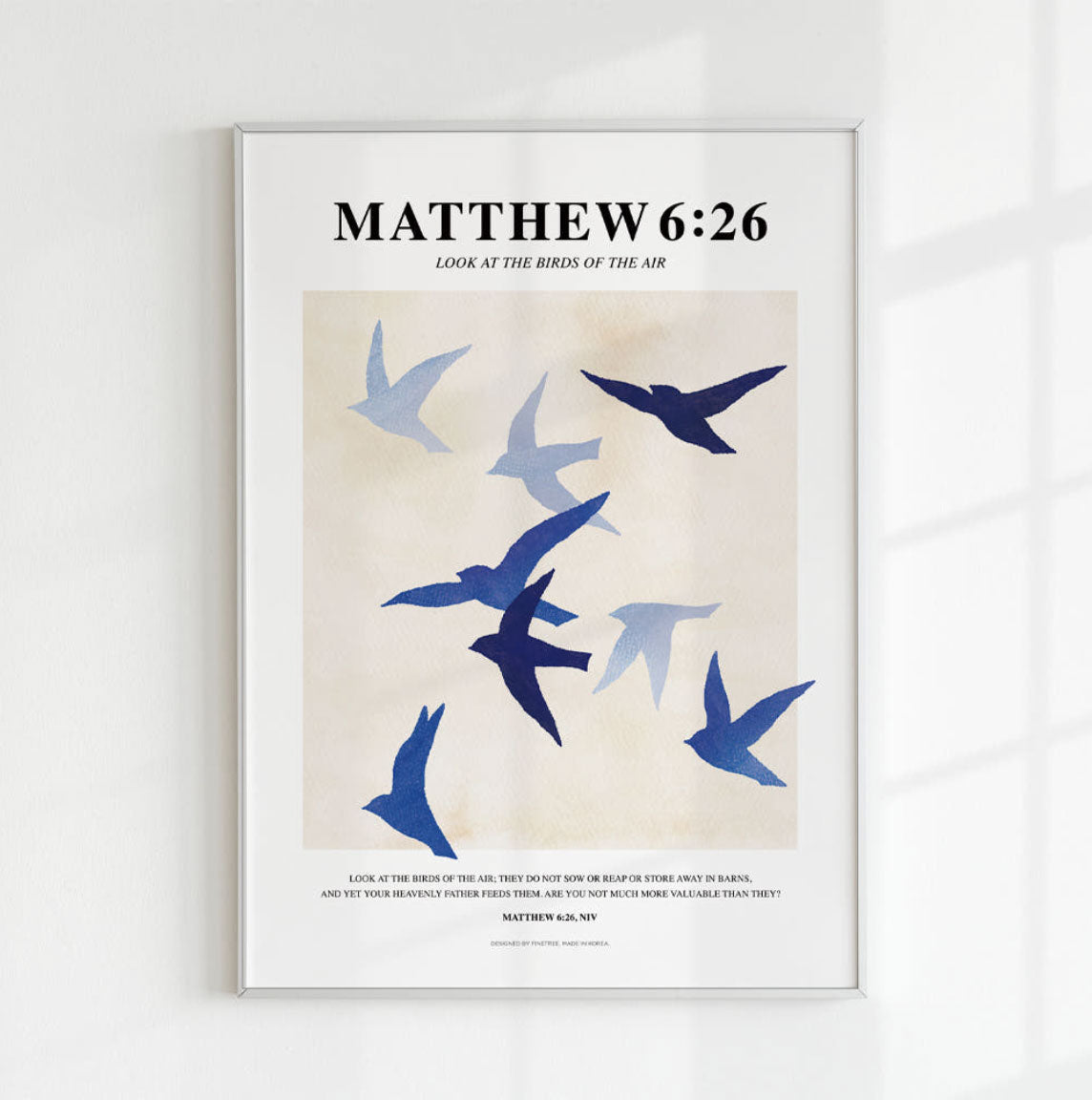 Matthew 6:26 Christian Art Print – Birds of the Air Bible Verse Wall Art, A3 & A4 Faith Poster