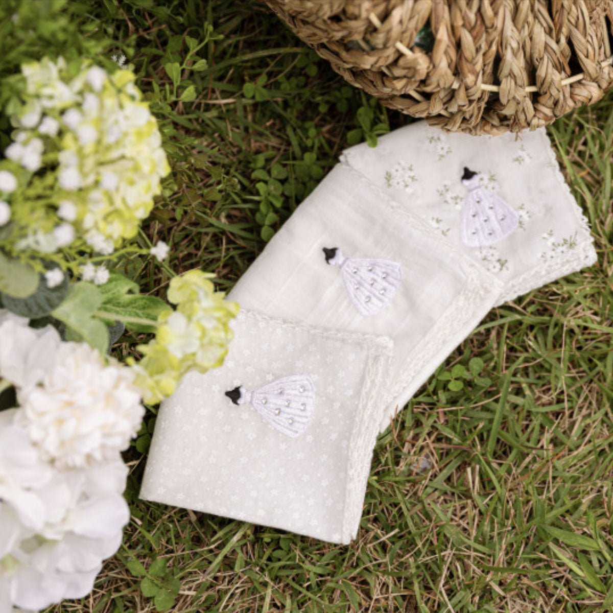 Bride of Christ Embroidered Cotton Handkerchief