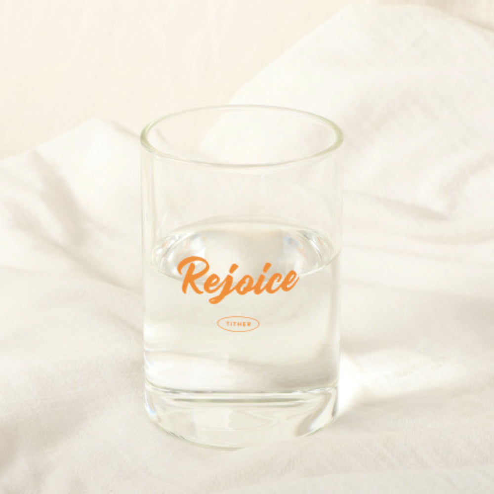 Rejoice Christian Glass Cup – 430ml Heat-Resistant Glass Tumbler | 1 Thessalonians 5:16-18 | Inspirational Faith-Based Drinkware | Made in Korea | 2 Colors