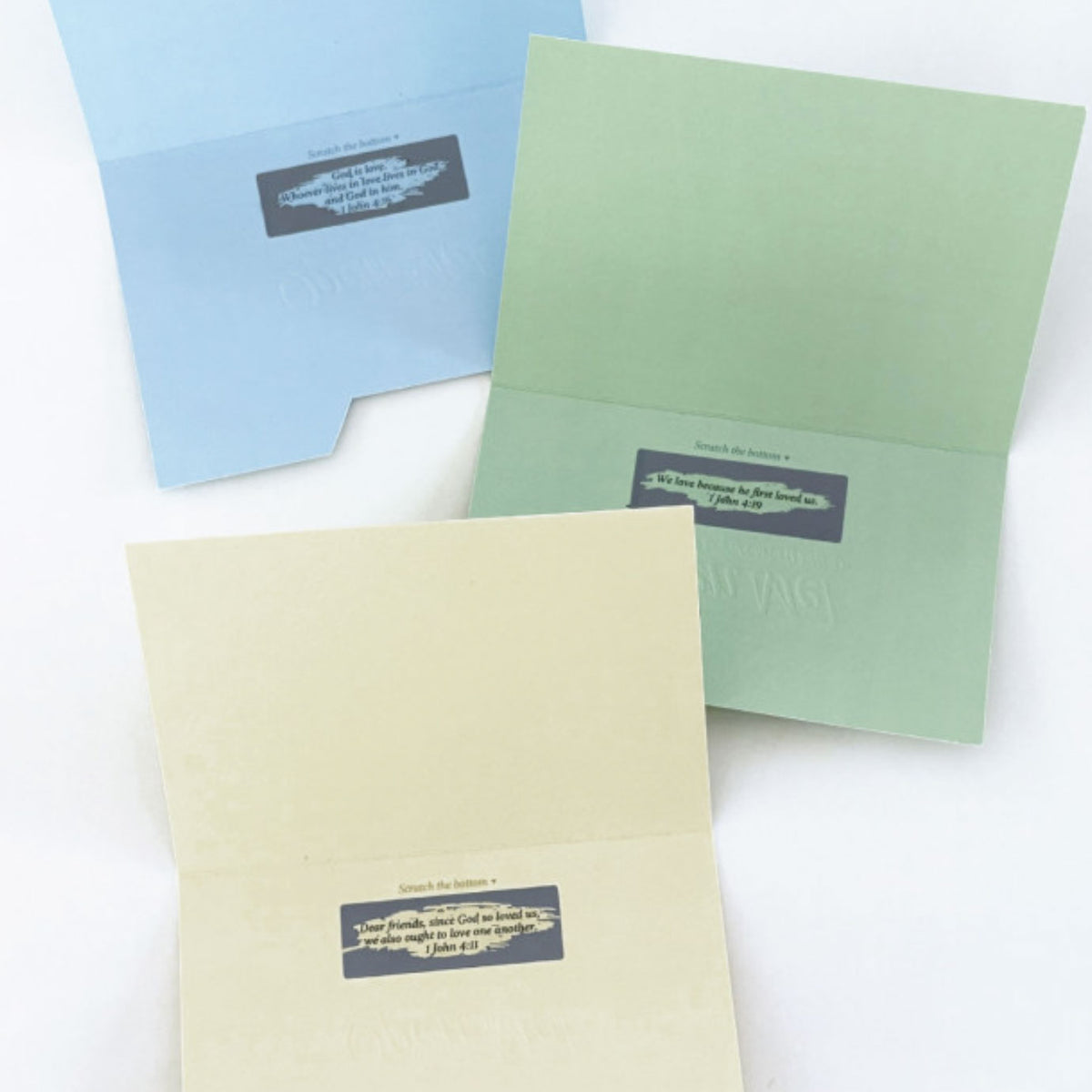 Christian Scripture Scratch Card – 1 John Bible Verse Encouragement Card, Made in Korea
