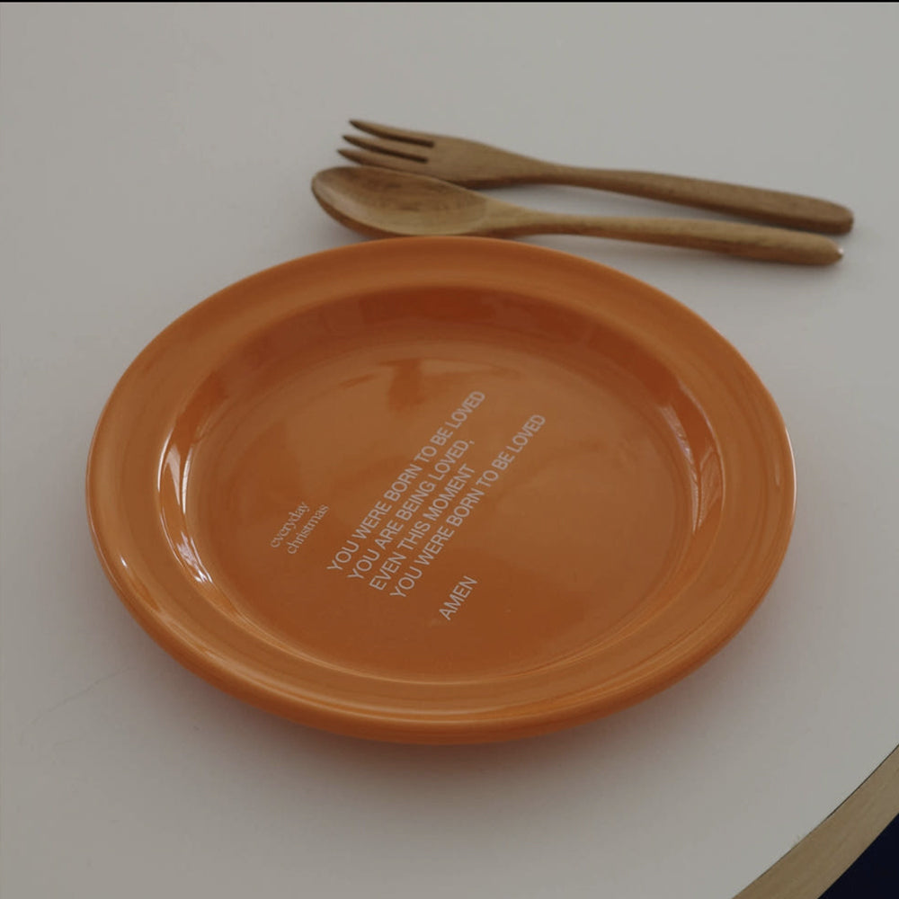 Born to Be Loved Christian Ceramic Plate – 8.2" Inspirational Dessert & Salad Plate | Faith-Based Tableware | 4 Colors