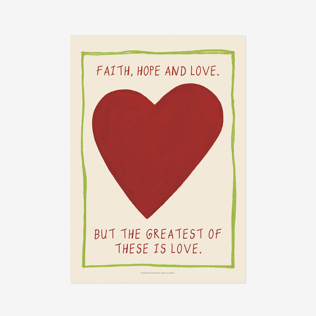 Faith Hope & Love Christian Art Print – Made in Korea