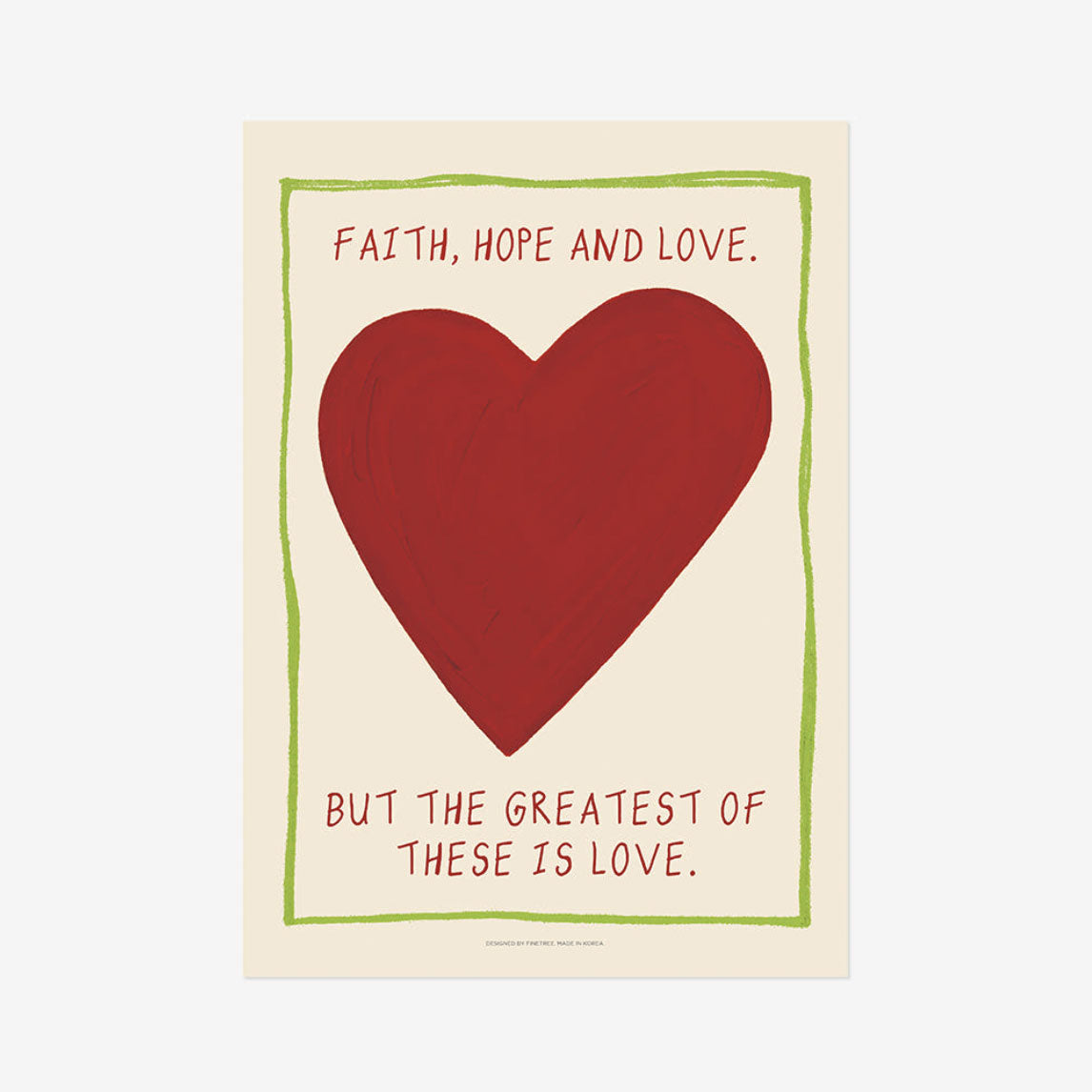 Faith Hope & Love Christian Art Print – Made in Korea