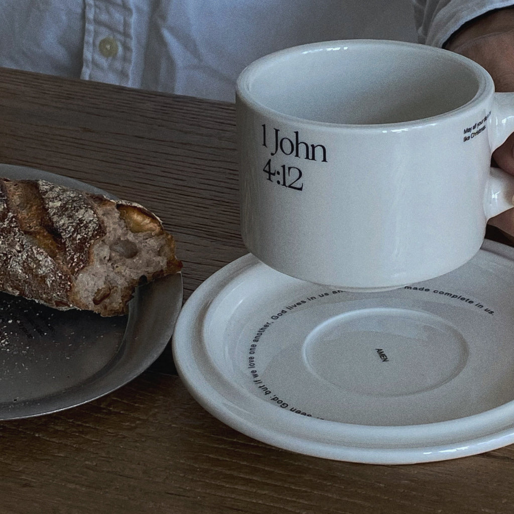 1 John Coffee Cup and Saucer Set