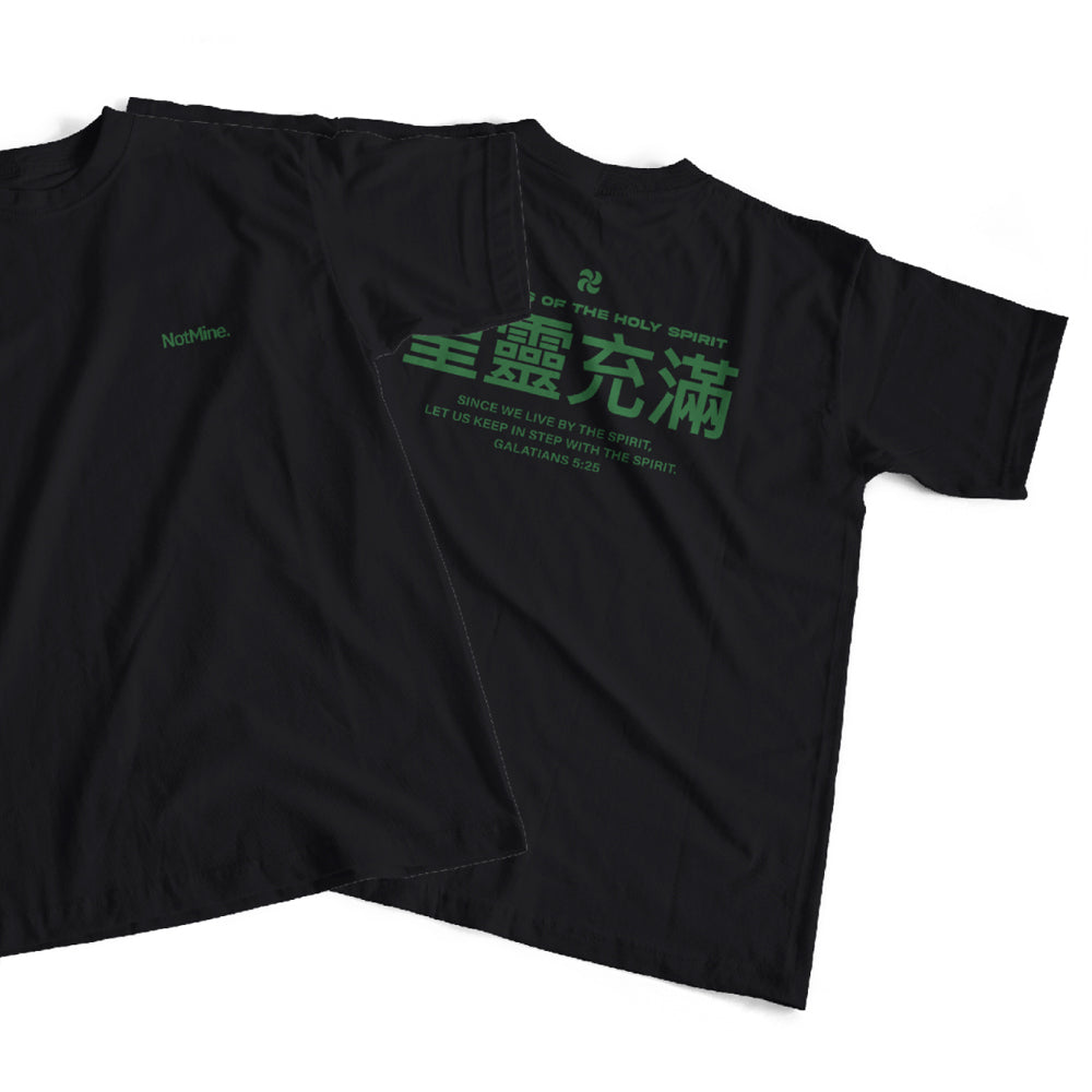 Fullness of the Holy Spirit Christian Oversized Cotton T-Shirt – Galatians 5:25 | Unisex Faith-Based Graphic Tee | Made in Korea