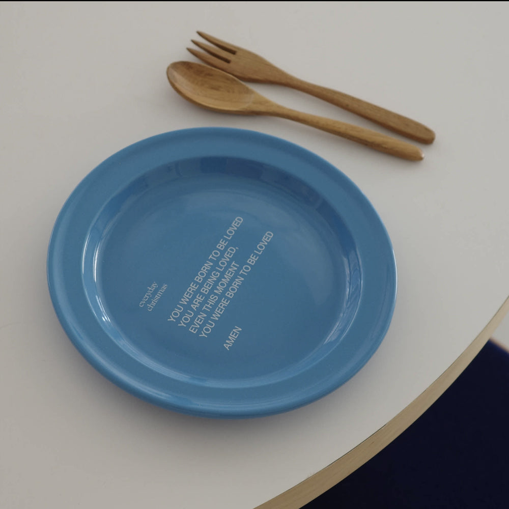 Born to Be Loved Christian Ceramic Plate – 8.2" Inspirational Dessert & Salad Plate | Faith-Based Tableware | 4 Colors
