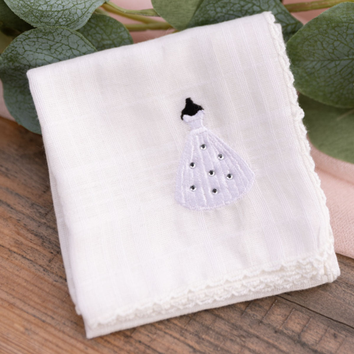 Bride of Christ Embroidered Cotton Handkerchief