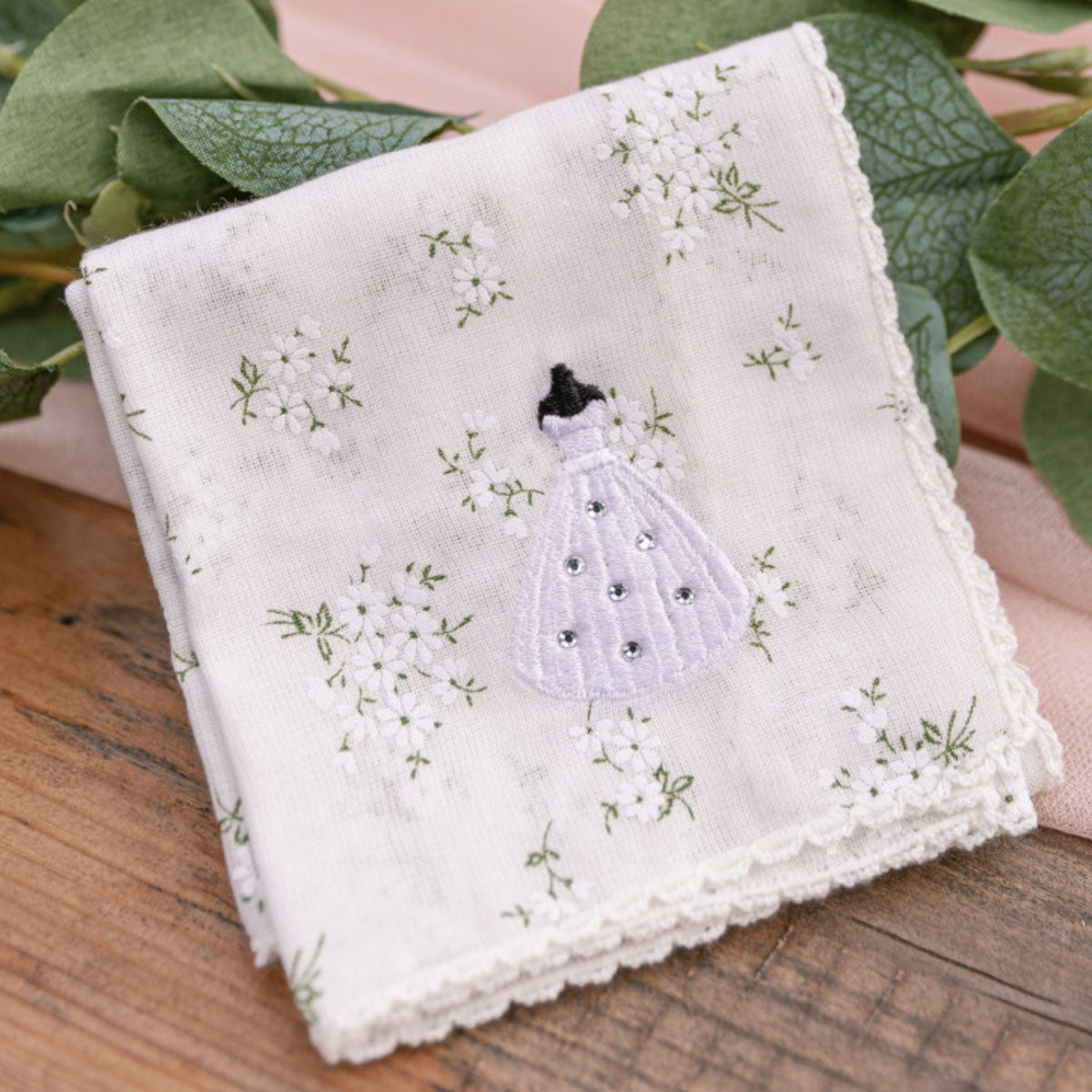 Bride of Christ Embroidered Cotton Handkerchief