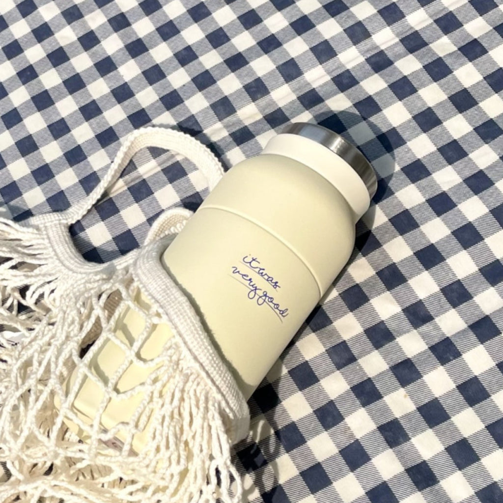 It Was Very Good Christian Stainless Steel Tumbler – Genesis 1:12 Bible Verse Water Bottle, 350ml (12 oz), Ivory | Faith-Inspired Gift