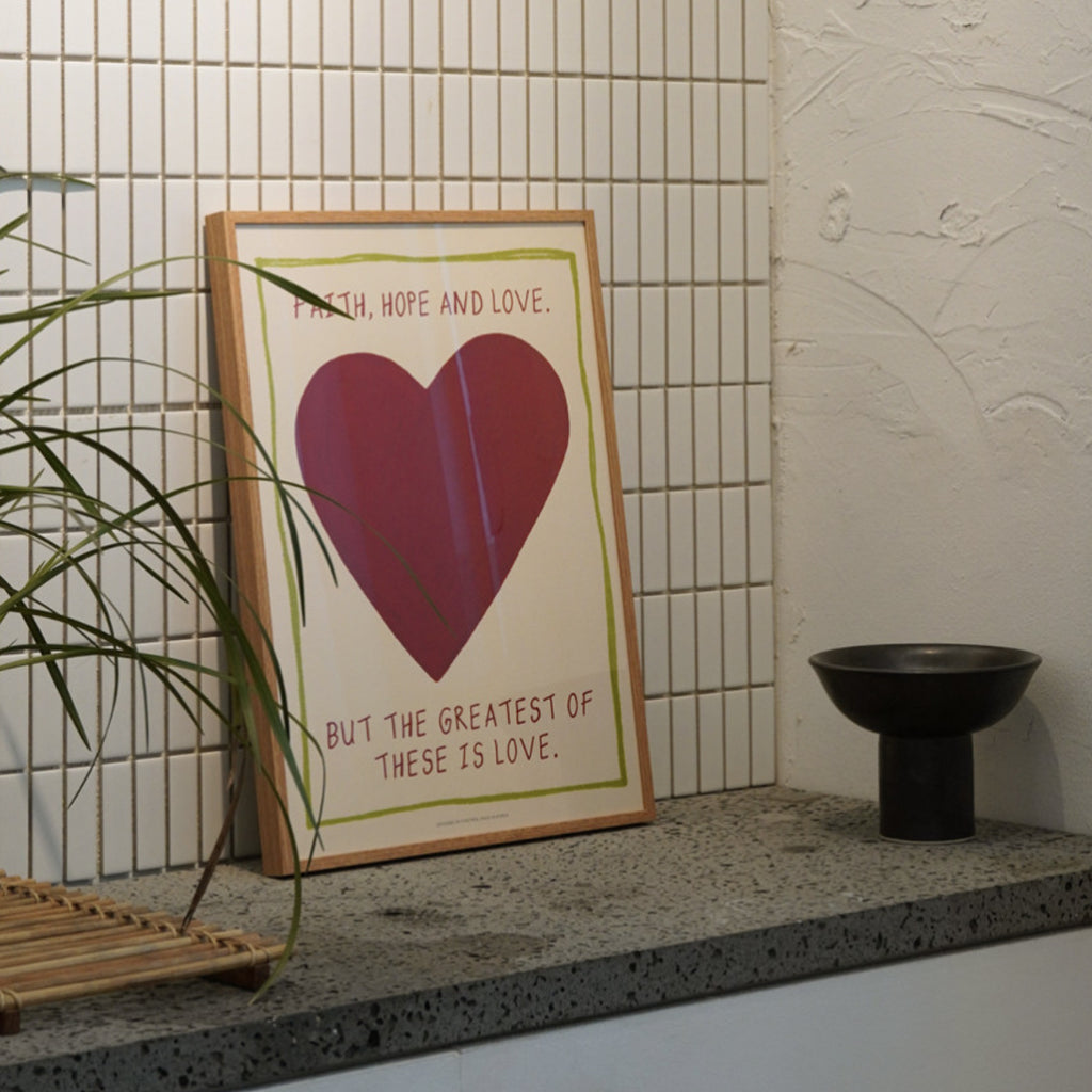 Faith Hope & Love Christian Art Print – Made in Korea