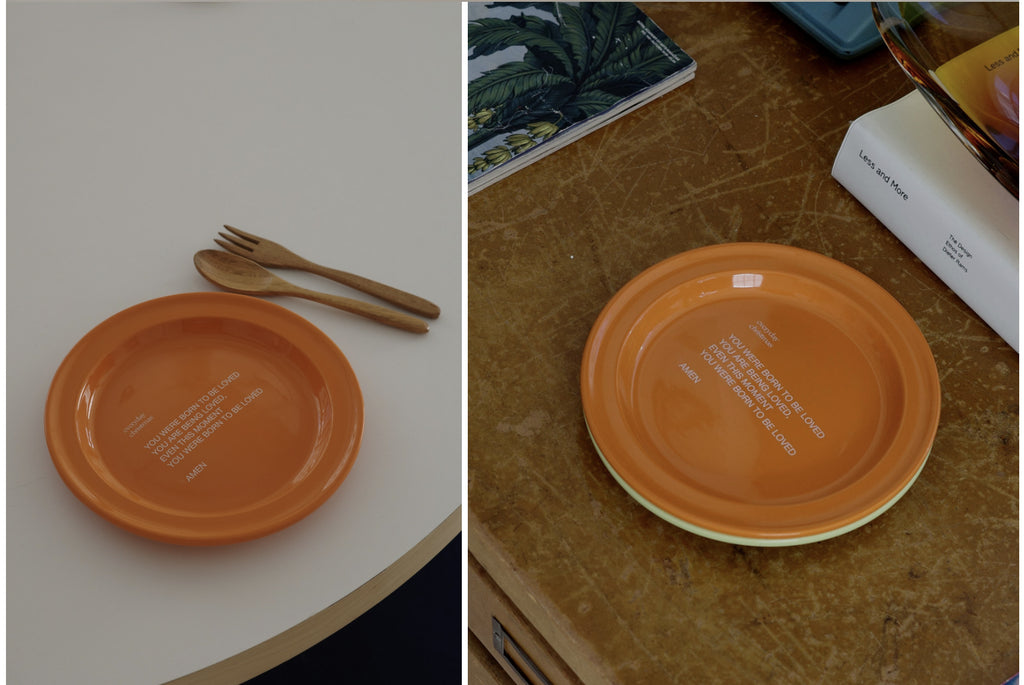 Born to Be Loved Christian Ceramic Plate – 8.2" Inspirational Dessert & Salad Plate | Faith-Based Tableware | 4 Colors