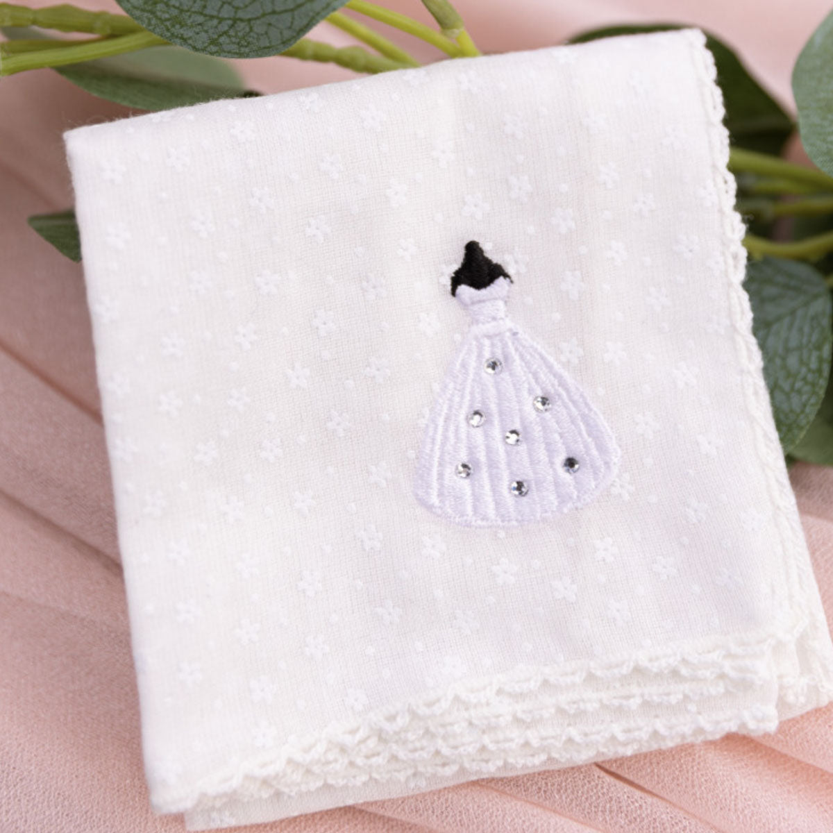 Bride of Christ Embroidered Cotton Handkerchief