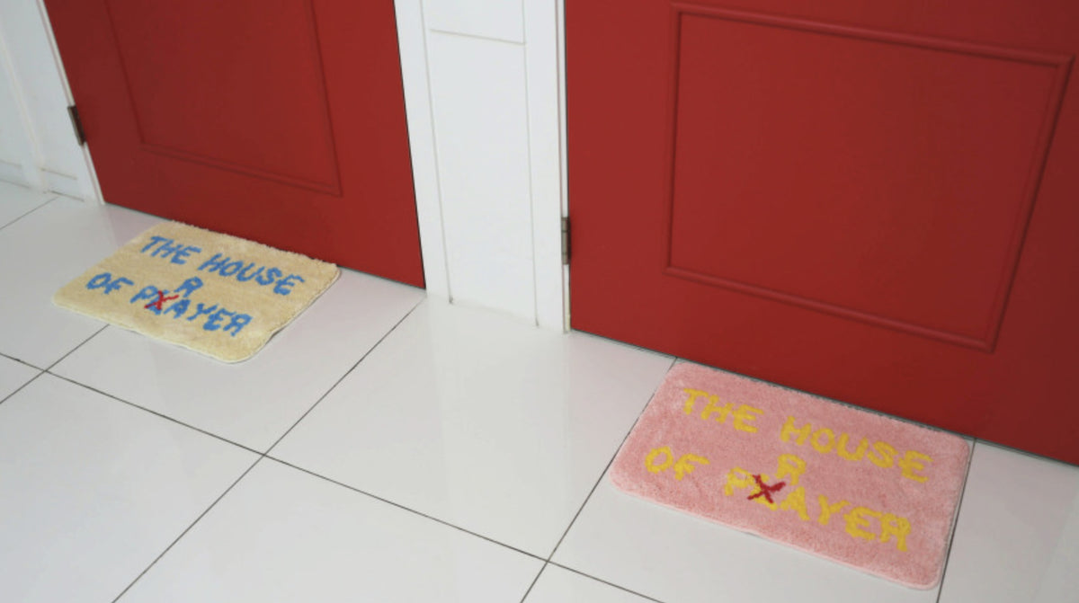The House of Prayer Christian Tufted Bath Mat – Soft Absorbent Prayer Rug, Non-Slip Bathroom & Entryway Decor | 2 Colors