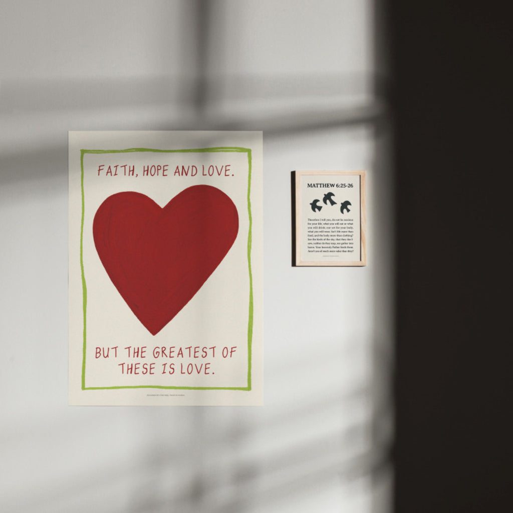 Faith Hope & Love Christian Art Print – Made in Korea
