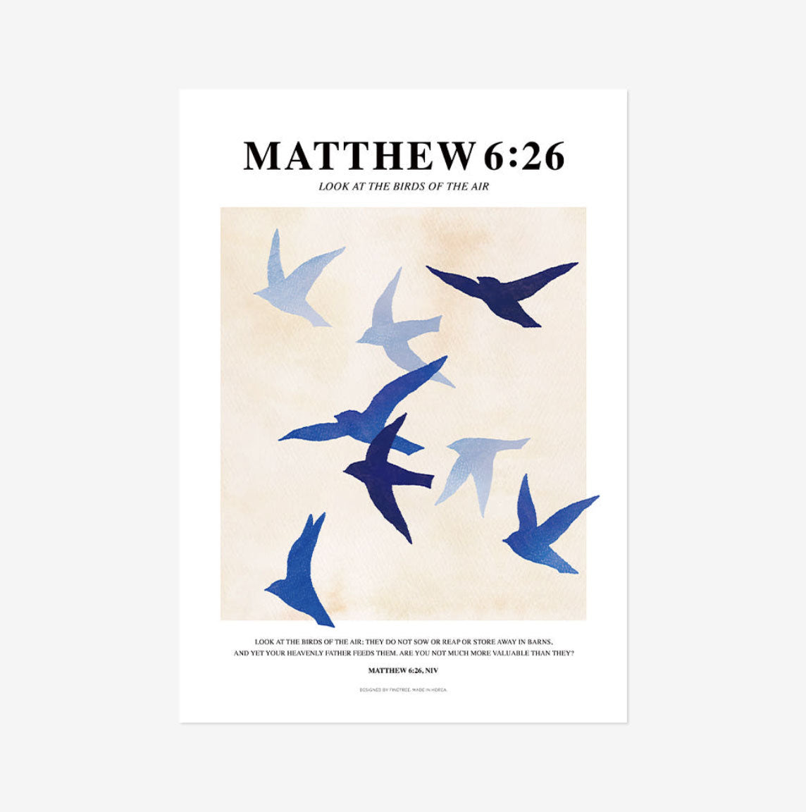 Matthew 6:26 Christian Art Print – Birds of the Air Bible Verse Wall Art, A3 & A4 Faith Poster