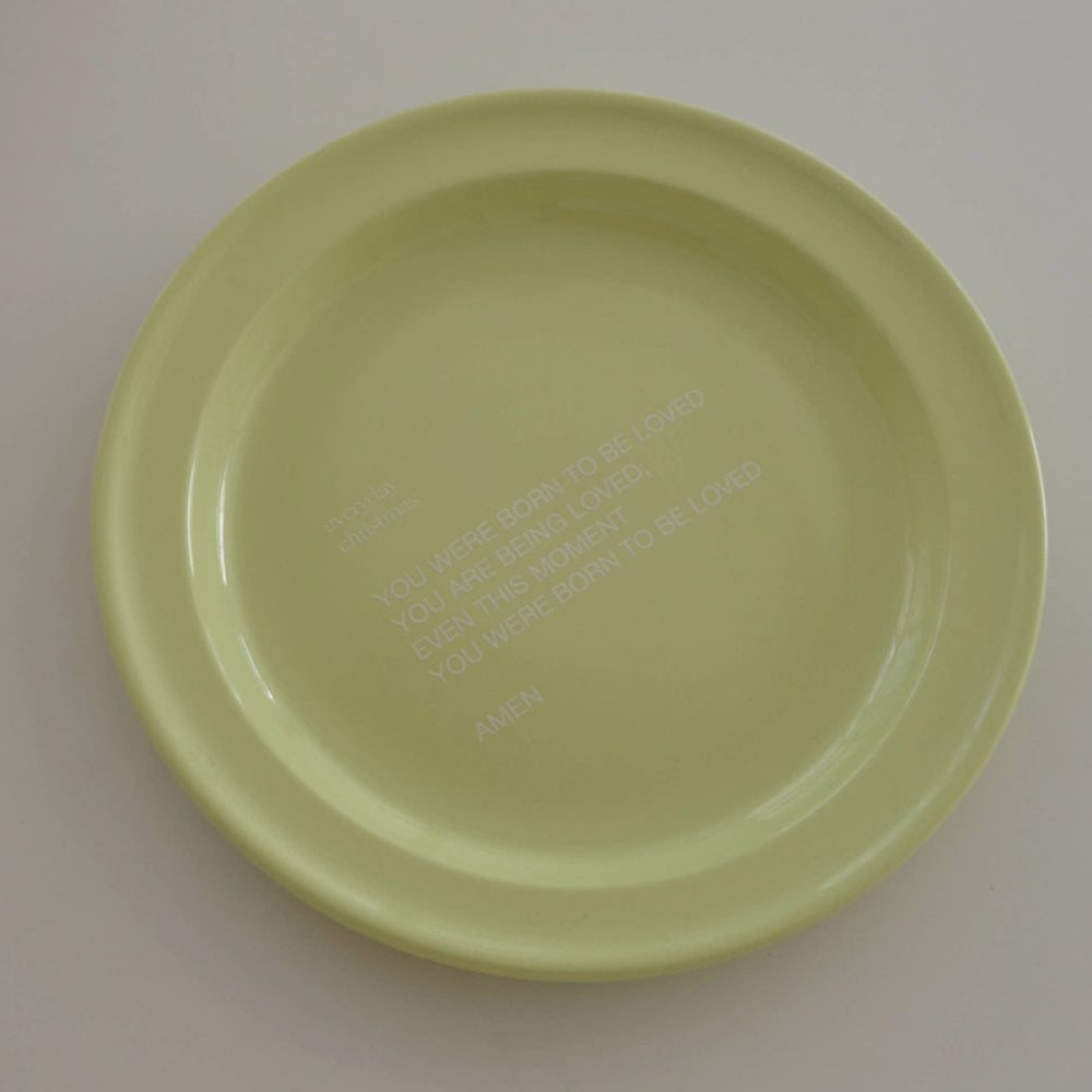 Born to Be Loved Christian Ceramic Plate – 8.2" Inspirational Dessert & Salad Plate | Faith-Based Tableware | 4 Colors