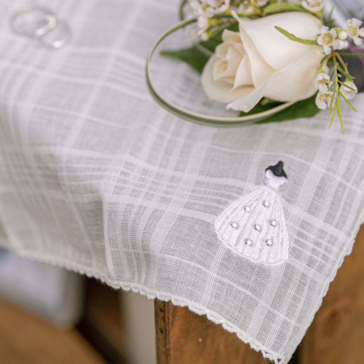 Bride of Christ Embroidered Cotton Handkerchief