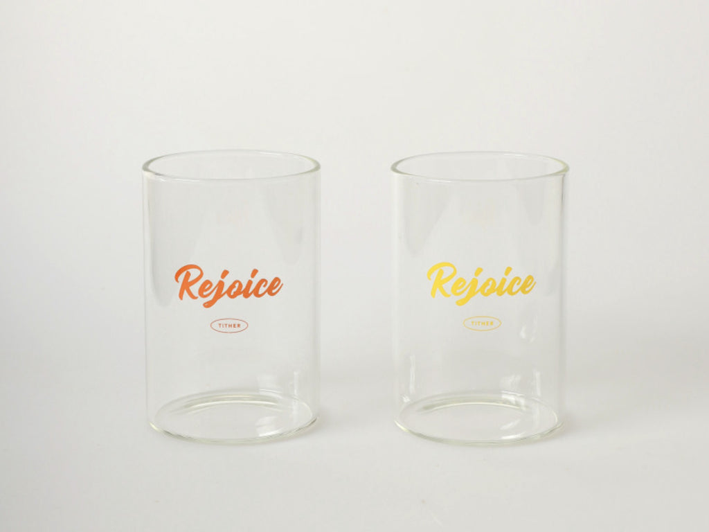 Rejoice Christian Glass Cup – 430ml Heat-Resistant Glass Tumbler | 1 Thessalonians 5:16-18 | Inspirational Faith-Based Drinkware | Made in Korea | 2 Colors