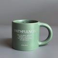 Faithfulness Christian Ceramic Mug – Fruit of the Spirit, Sage Green, 260ml – Made in Korea