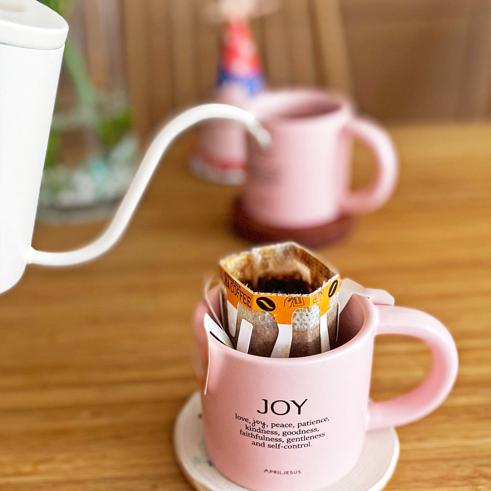 Joy Christian Coffee Mug – Fruit of the Spirit, Blush Pink, 260 ml