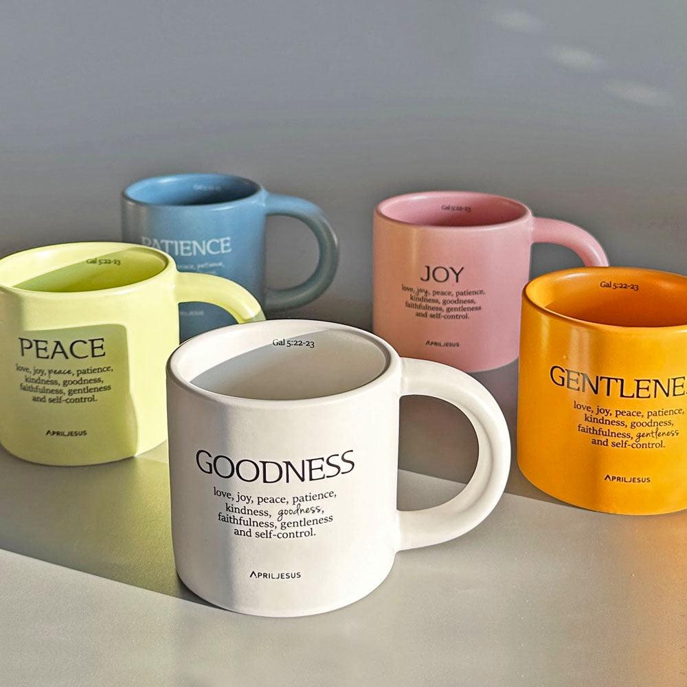 Joy Christian Coffee Mug – Fruit of the Spirit, Blush Pink, 260 ml