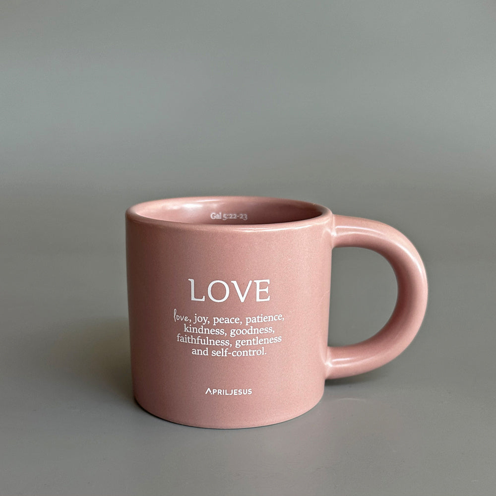 Love Christian Coffee Mug – Fruit of the Spirit, Dusty Rose, 260 ml