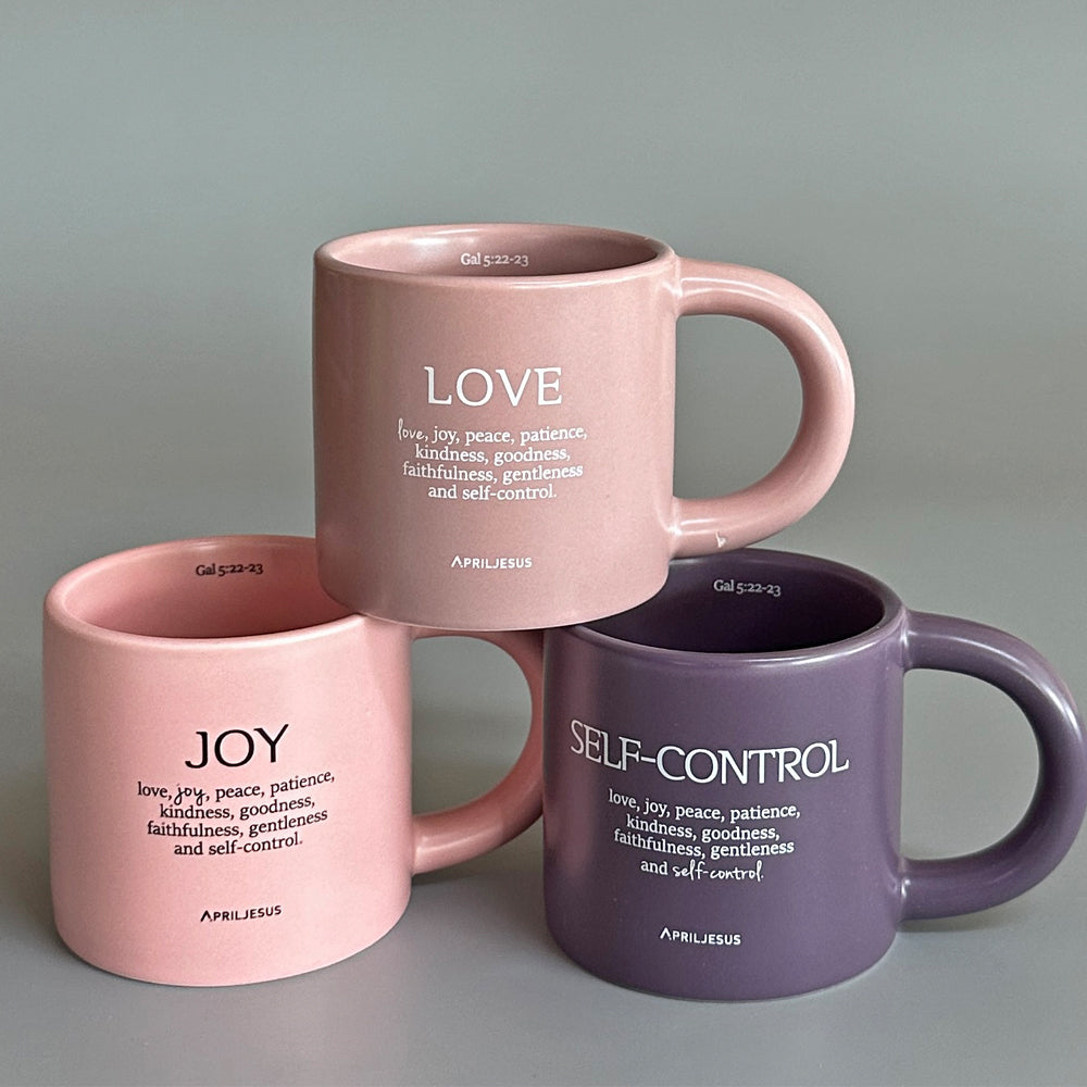 Love Christian Coffee Mug – Fruit of the Spirit, Dusty Rose, 260 ml