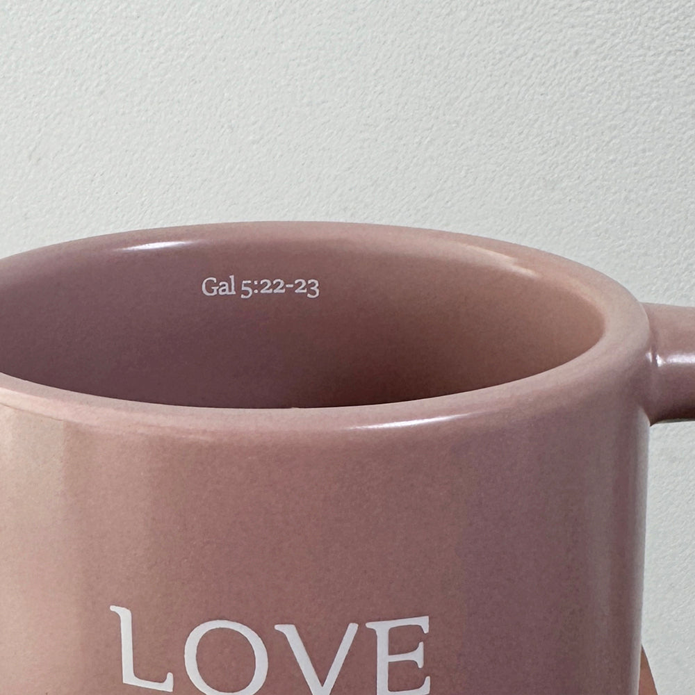 Love Christian Coffee Mug – Fruit of the Spirit, Dusty Rose, 260 ml