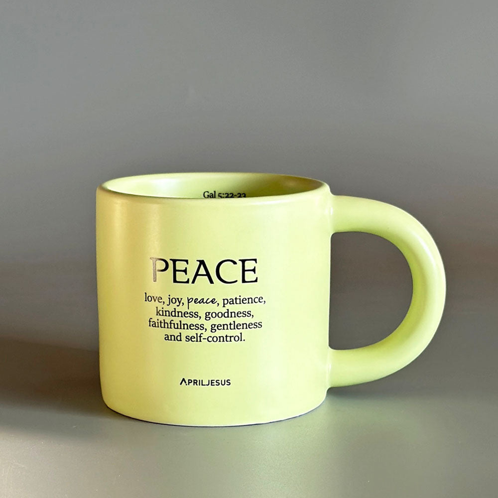 Peace Christian Ceramic Mug – Galatians 5:22–23 Fruit of the Spirit | 260ml | Made in Korea