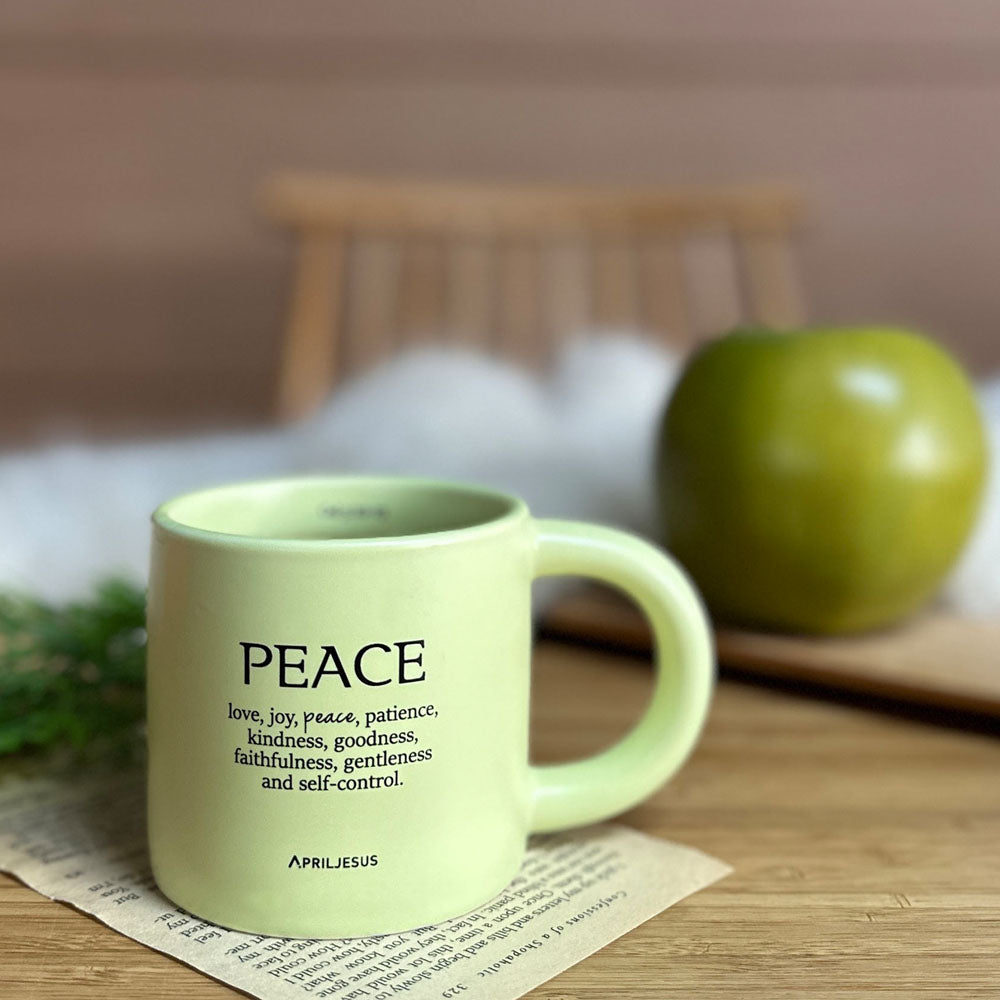 Peace Christian Ceramic Mug – Galatians 5:22–23 Fruit of the Spirit | 260ml | Made in Korea