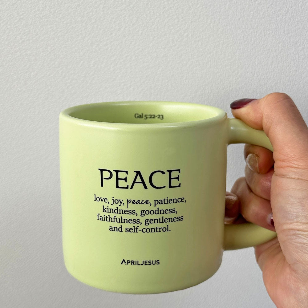 Peace Christian Ceramic Mug – Galatians 5:22–23 Fruit of the Spirit | 260ml | Made in Korea