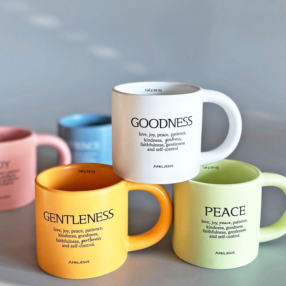 Peace Christian Ceramic Mug – Galatians 5:22–23 Fruit of the Spirit | 260ml | Made in Korea