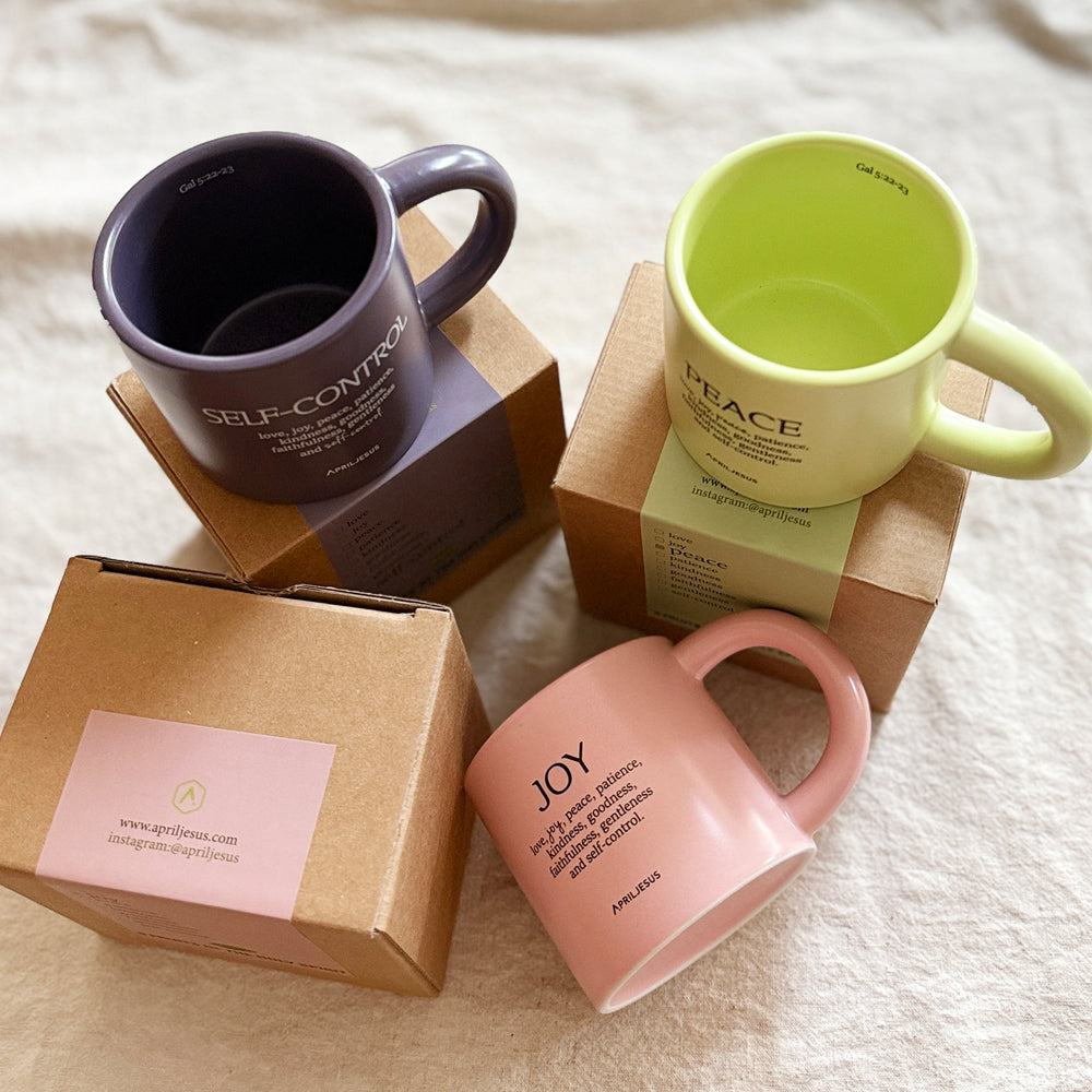 Peace Christian Ceramic Mug – Galatians 5:22–23 Fruit of the Spirit | 260ml | Made in Korea