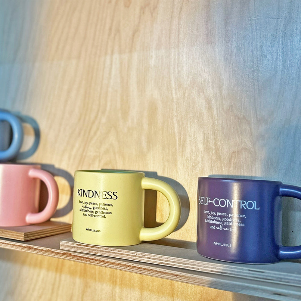 Self-Control Christian Ceramic Mug – Fruit of the Spirit, Galatians 5:22–23, Purple, 260ml, Made in Korea