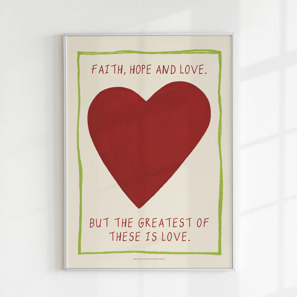 Faith Hope & Love Christian Art Print – Made in Korea